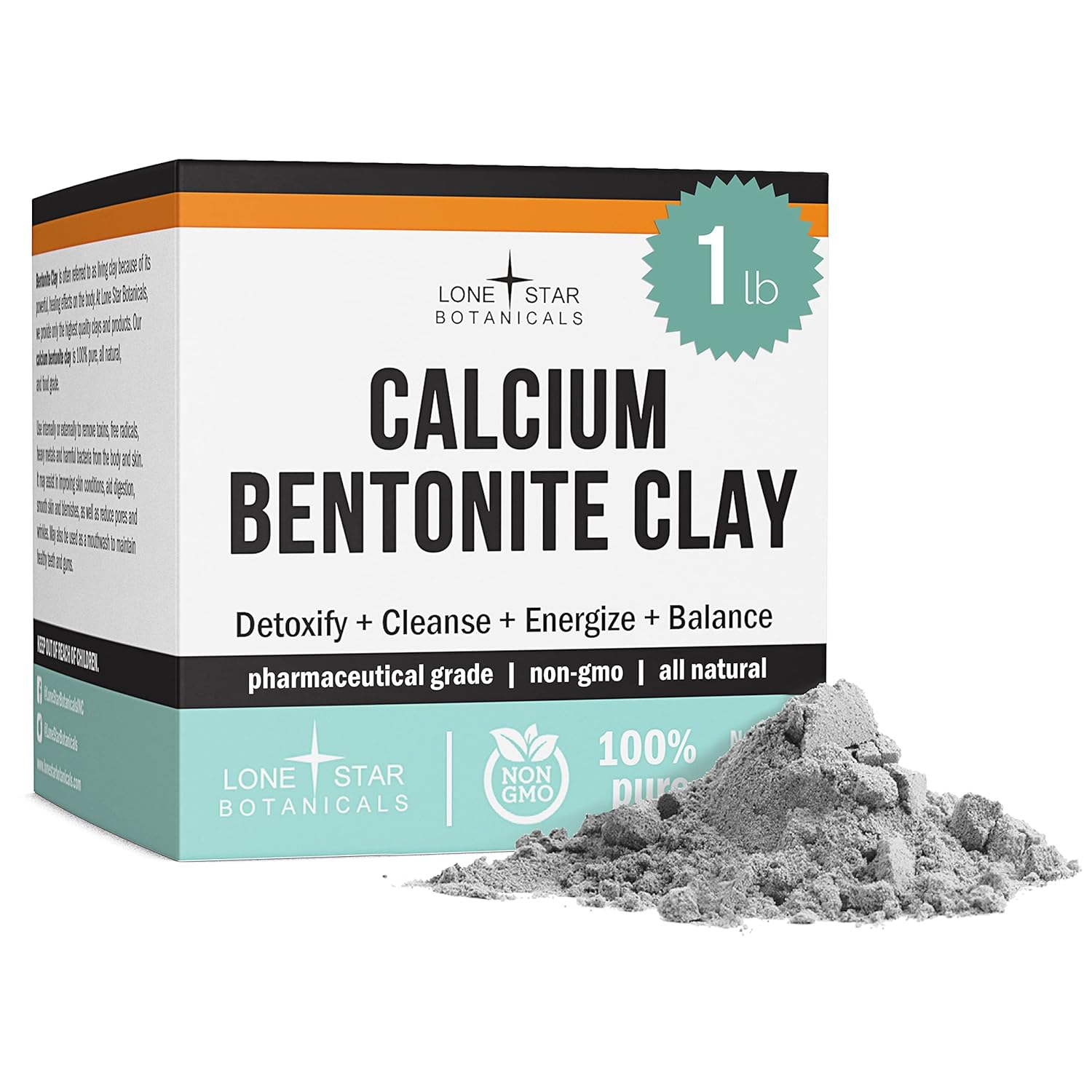 Calcium Bentonite Clay Healing Powder - Pure Pharmaceutical - Face, Body & Hair Mask, Natural Mud Masks, Deep Pore Cleansing for Health & Beauty
